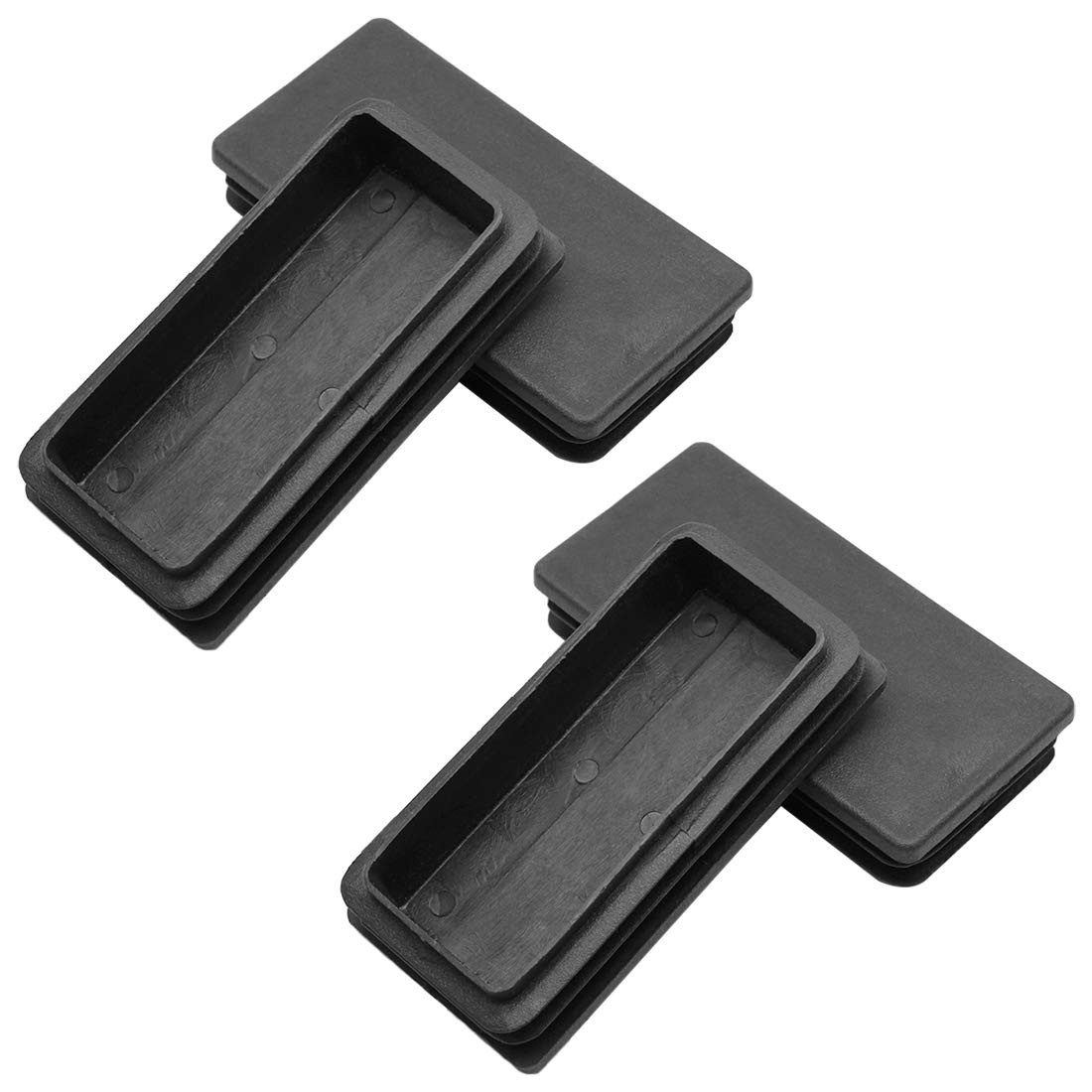 4PCS 2×4 Rectangle Plastic Plug End Caps Furniture Chair Leg Inserts