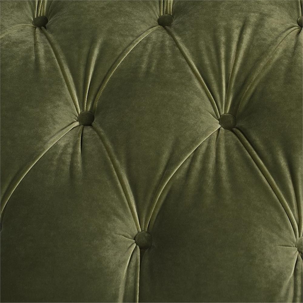 Pemberly Row 88″ Tufted Chesterfield Sofa in Olive Green Velvet