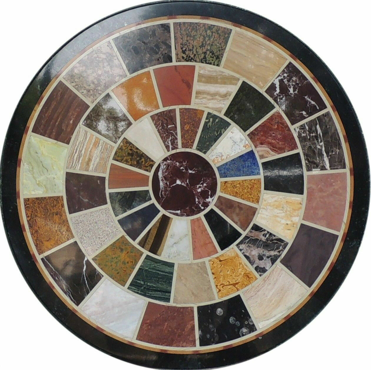18″ black marble table top coffee center inlay lapis mosaic home decor item 2
