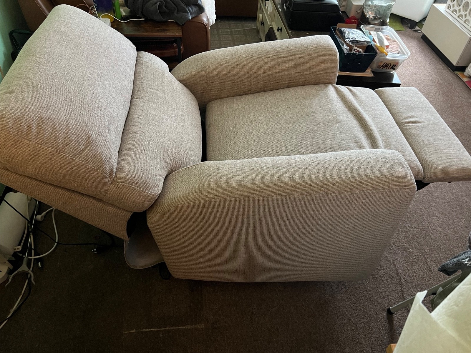 Beige Recliner Chair – Purchased 1 month ago – Estate Sale