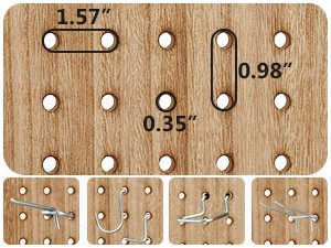 Pegboard Display 4 Panel Room Divider, Peg Board Divider Panel, 5.6Ft Wood