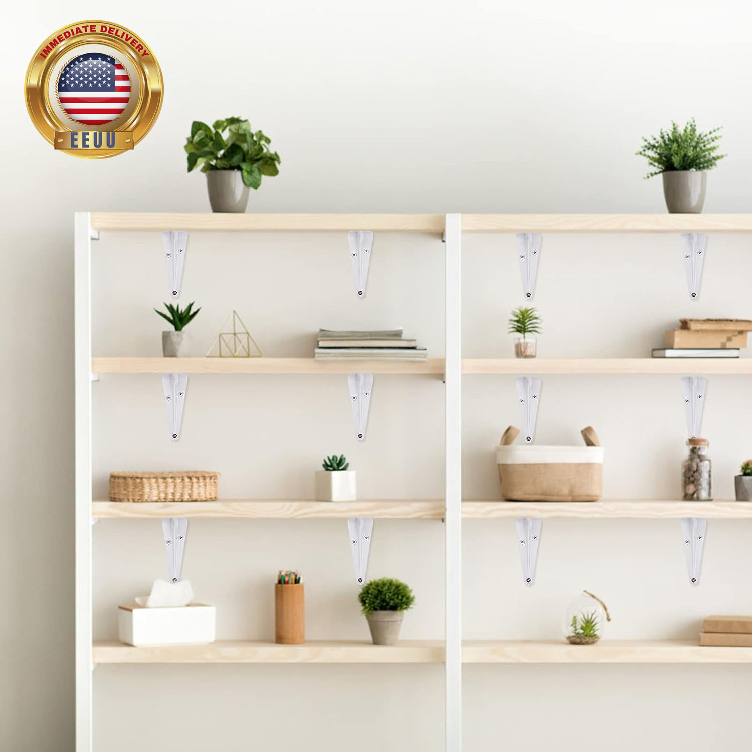 12 Pack Shelf Brackets White Heavy Duty L Brackets Metal Floating Shelf Brackets