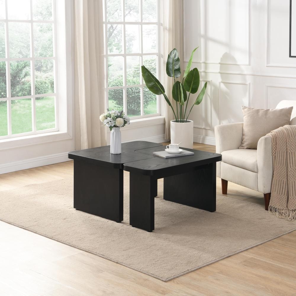 Coffee Table Detachable Impact-Resistant Rounded Corners Design