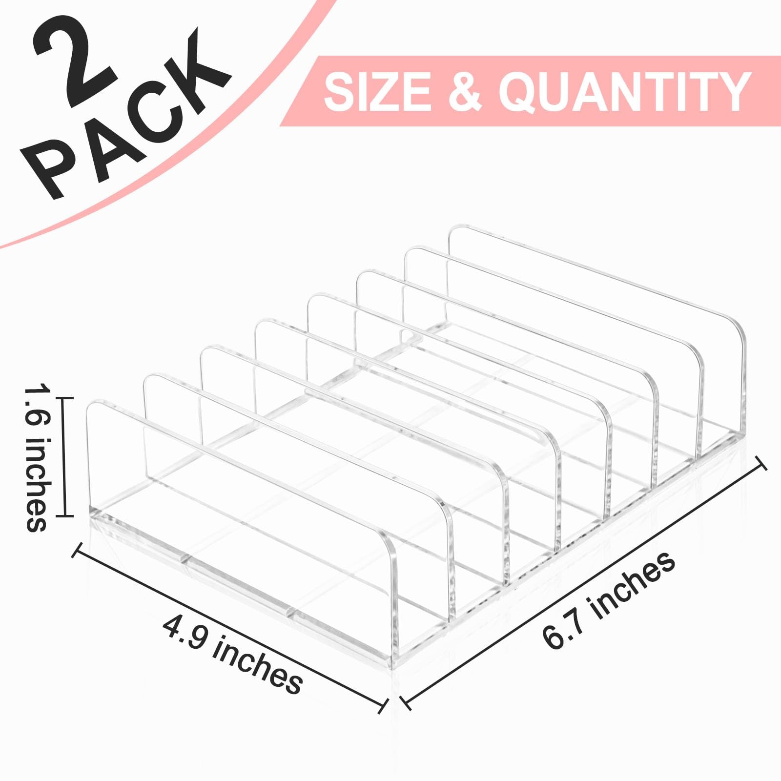 Vowcarol CD Holder 2 Pack, Clear Acrylic 6.7 x 4.9 x 1.7 inches, Transparent