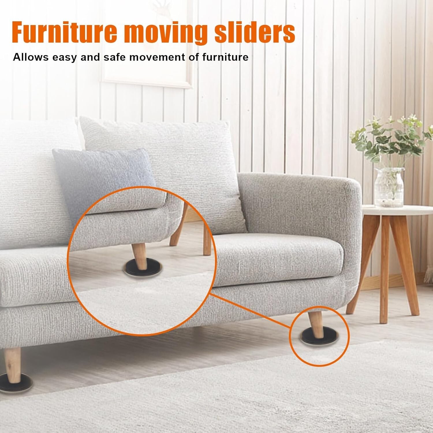 10PCS 3 1/2″ Furniture Sliders for Hardwood Floors and Carpet