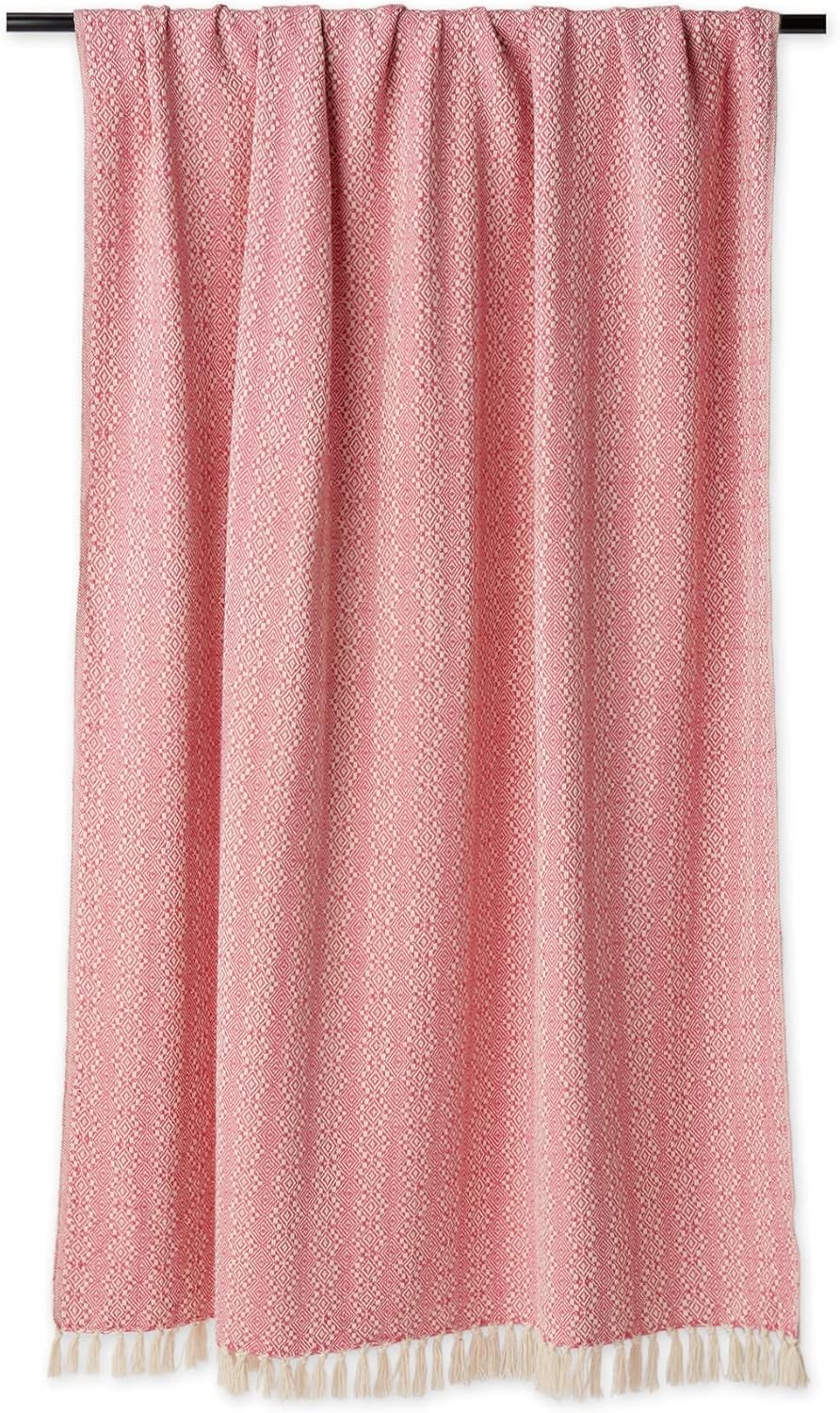 100% Cotton Diamond Stitch Woven Throw Organic Modern 50 X 60Rose Picnic Blanket