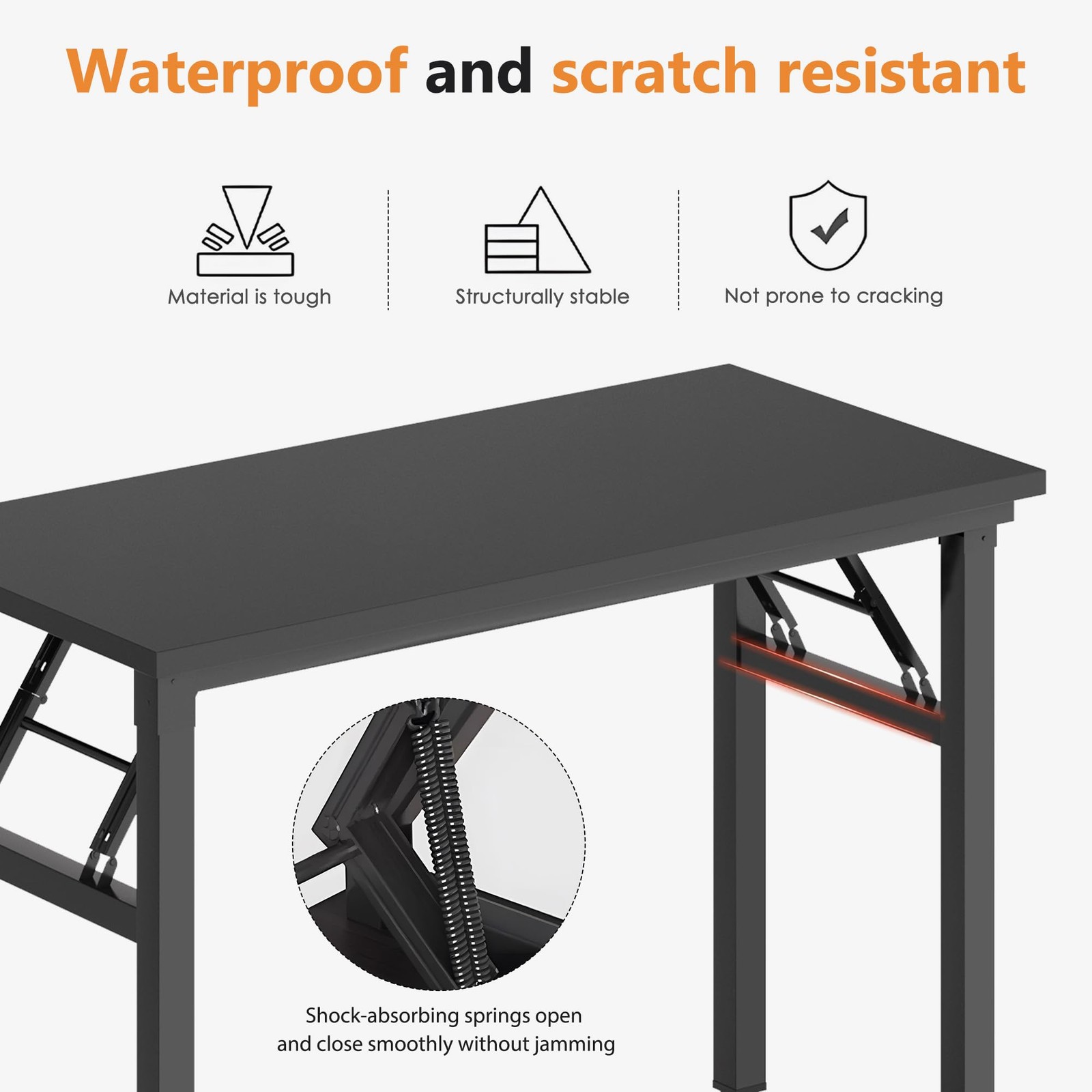 DlandHome Folding Desk Small 31.5 inches Inches, Black +