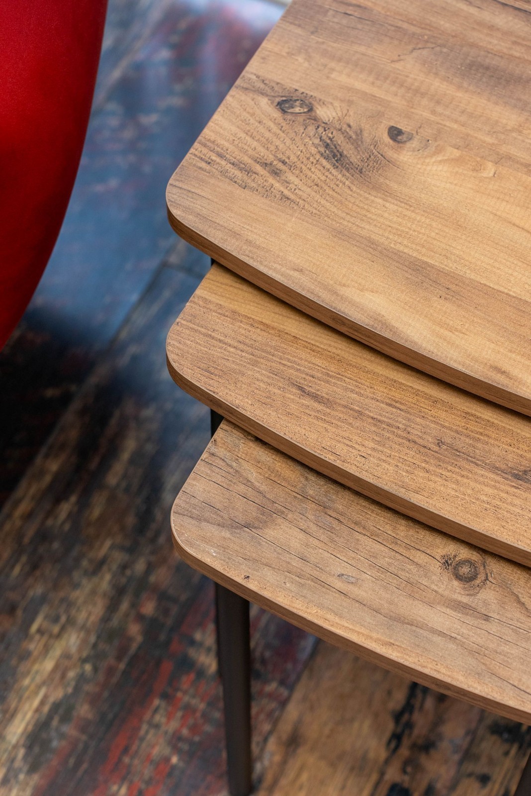 3-Piece Nesting Table Set, Space-Saving Living Room Side Tables
