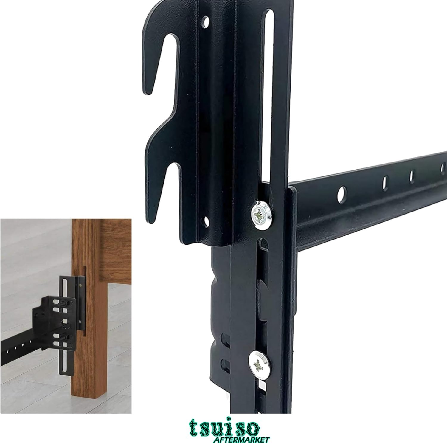 2Pcs Bolt-On to Hook-On Bed Frame Conversion Brackets for Headboard or Footbo…