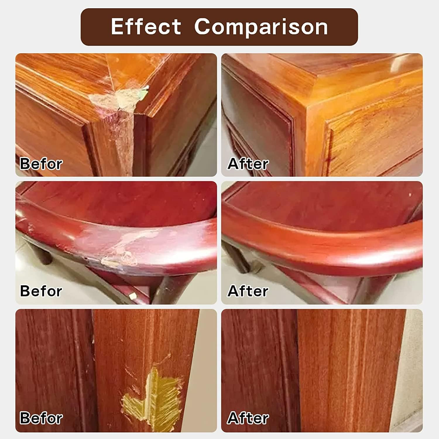 Wood Repair Kit Wood Touch up Paint Restore Any Wood Furniture Wood Stain, 12 Co
