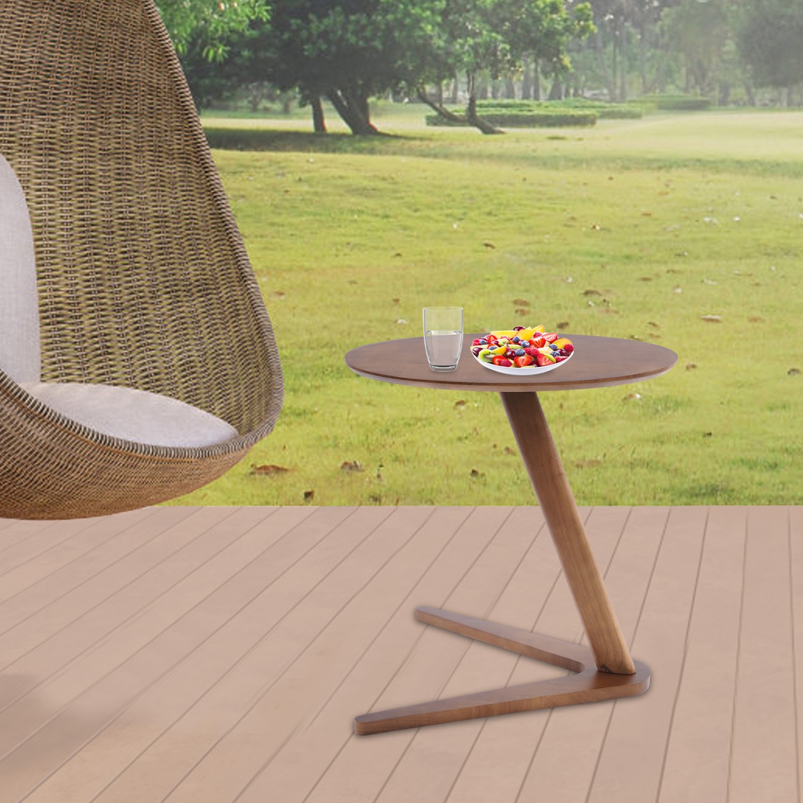 Modern Simple Style Walnut Color Coffee Table Living Room Rubber Wood Table USA
