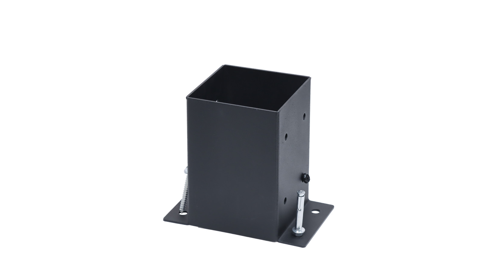 4×4 Edge-Mount Post Base Bracket 4-Pack 2-Side Flange Wall-Flush Deck Black