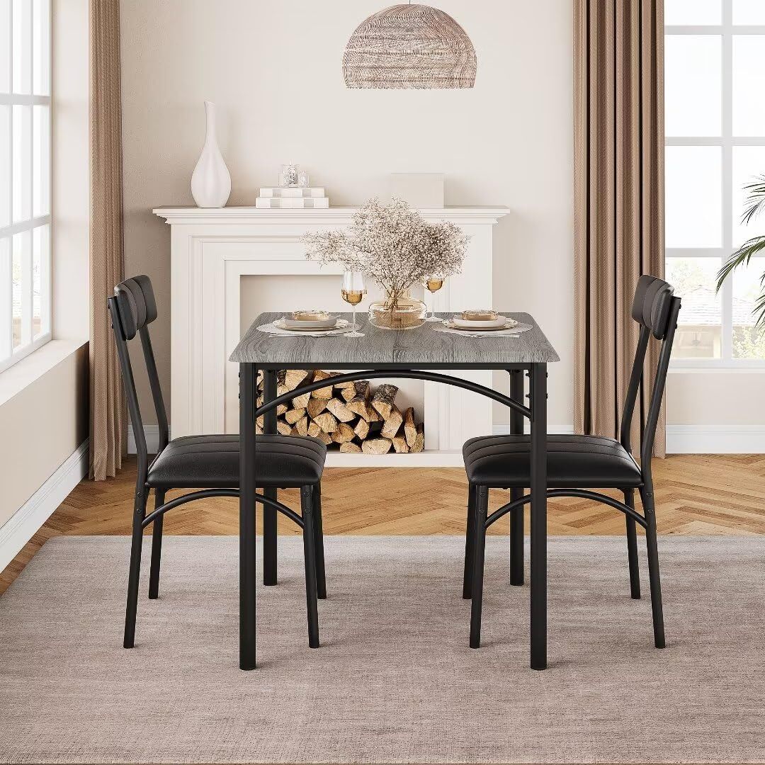 3-Piece Table and Chair Set ,Dining Room Table and 2 Chair Kitchen Table Set New