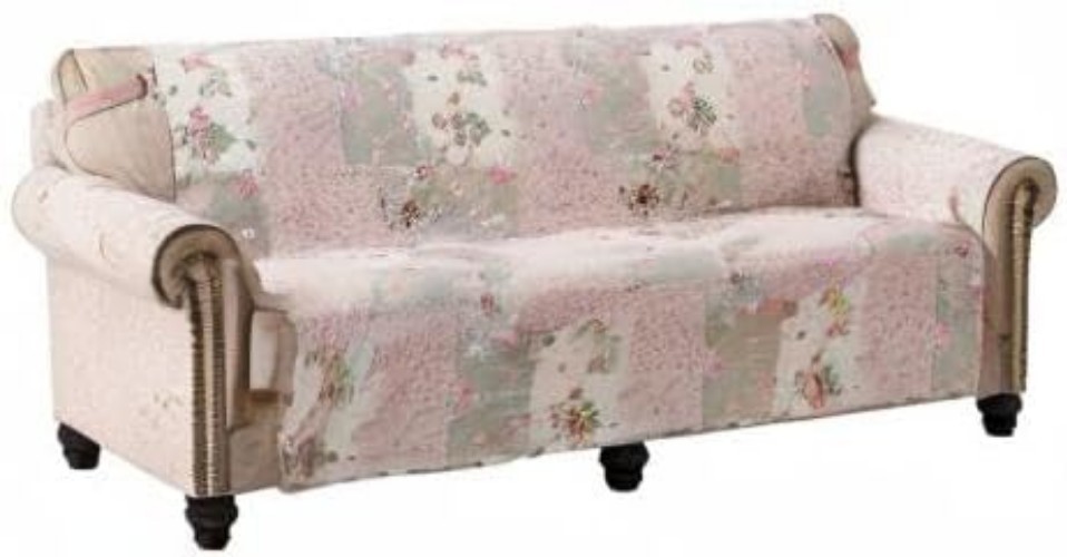 Patchwork Couch Cover Microfiber XL 78″ Slip Resistant Sofa Protector