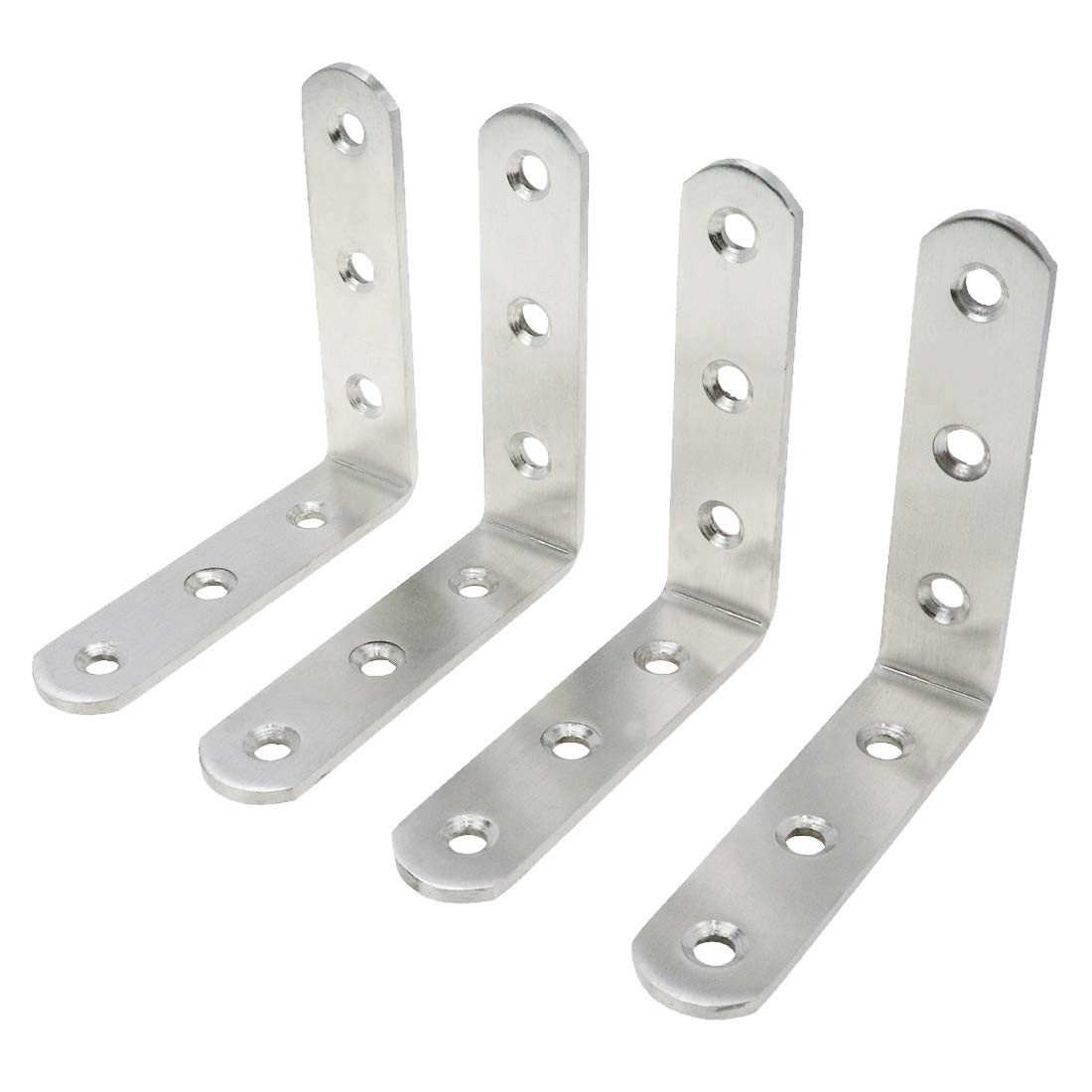 L Brackets, 4 Pack Heavy Duty Corner Braces 80mm x 80mm (3” x 3”), Right Angl…