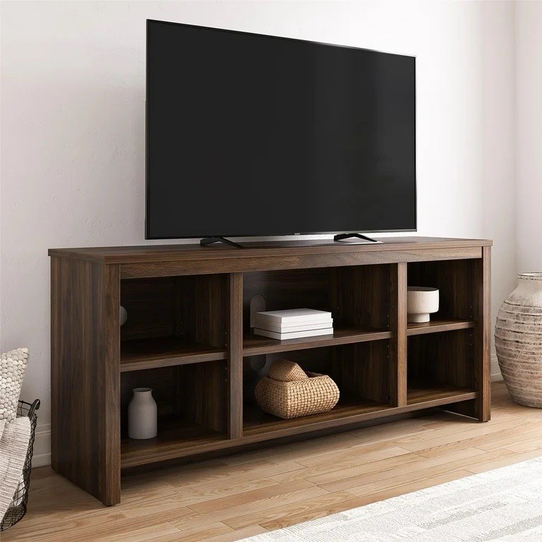 Mainstays Parsons TV Stand for TVs up to 50″, Canyon Walnut