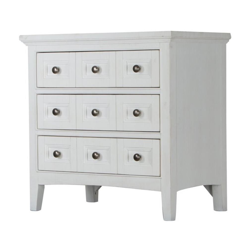 Bowery Hill Relaxed Traditional Soft White 3 Drawer Nightstand