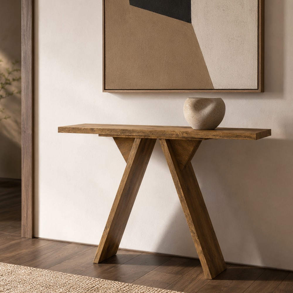 43in Console Table Long Entryway Table Mid-Century Modern Rustic Sofa Console