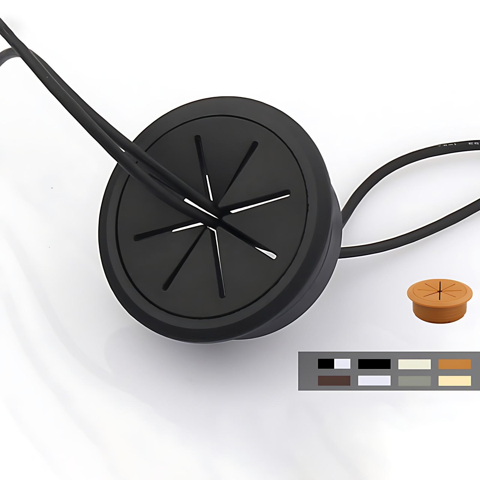 Plastic PC Computer Desk Cable Tidy Premium Outlet Wire Cord Grommet Hole Cover