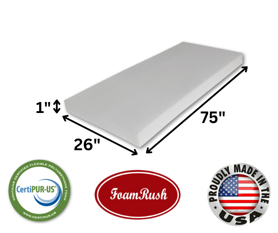 FoamRush Bunk 26″ x 75″ High Density Foam Mattress Replacement Camper Cot USA