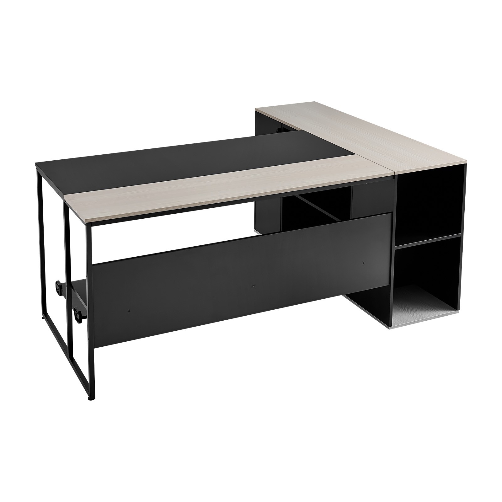 Uimoso L-Shaped Office Desk with Storage,Drawers,and CPU Stand, 350 lbs Capacity