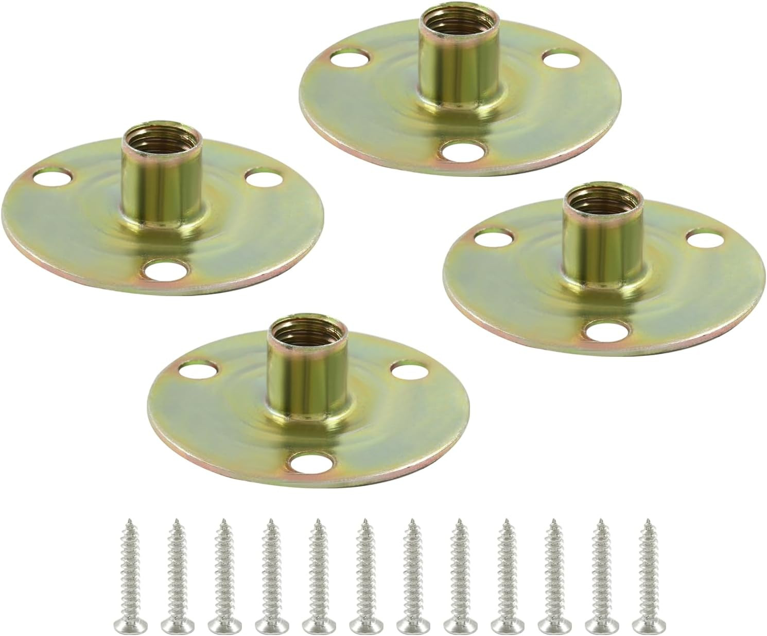 4 Sets Furniture Leg Mounting Plates with Bolts & Screws, 5/16″ Repair Kit