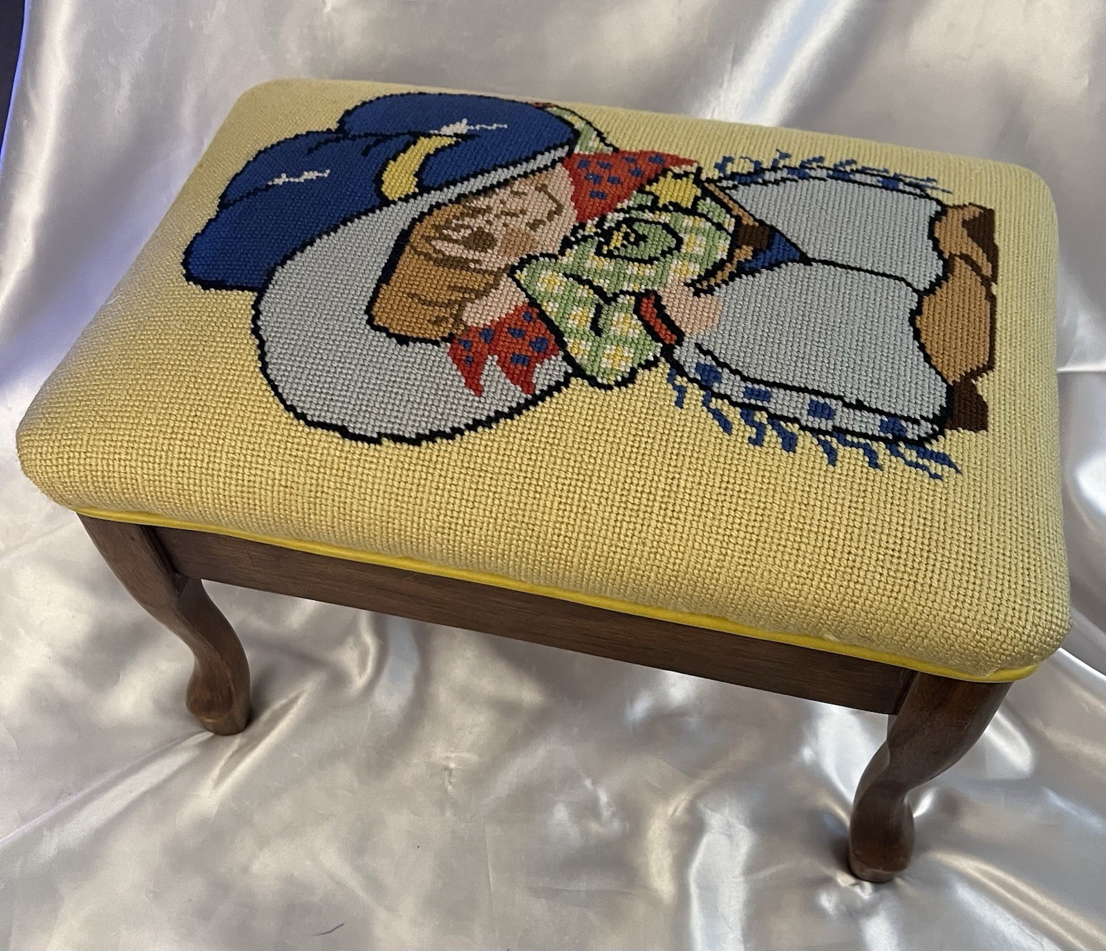 MCM Foot Stool Kid Cowboy Design 1950’s 14″ X 9″
