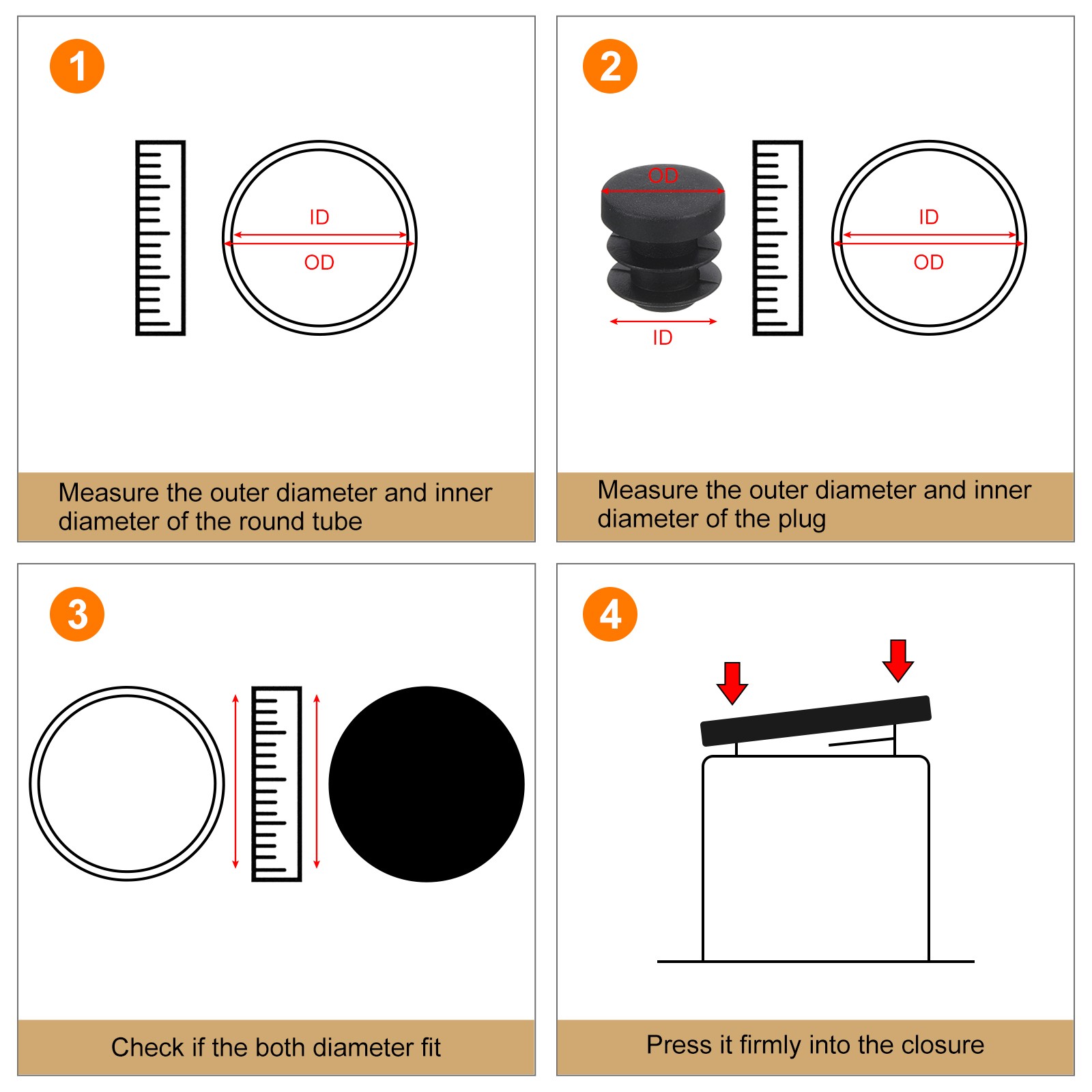 18Pcs Round Plastic Plug Furniture Leg Pipe Insert 30mm(1.18 Inch)]
