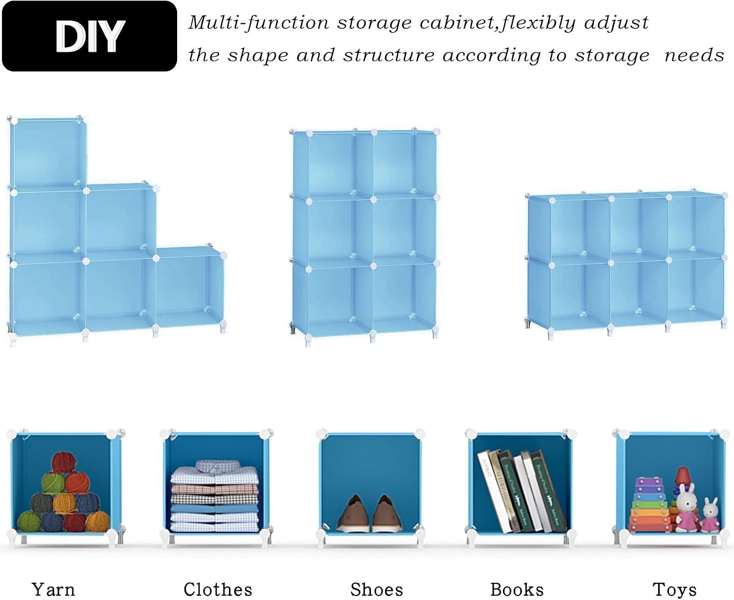 Multifunctional 6-Cube Storage Organizer – Lightweight and Adjustable Design