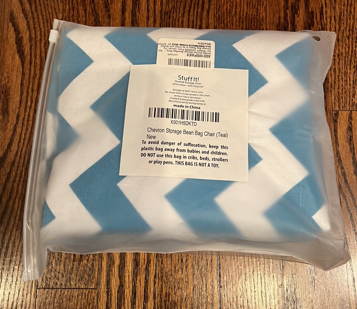 Lilly’s Love Stuffed Animal Storage Bean Bag Chair Cover (No Beans) Teal Chevron