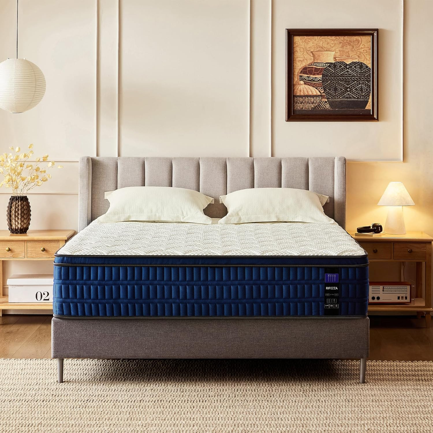 14″ Hybrid Mattress – Medium-Firm Gel Foam & Pocket Coils, Cooling Euro Top