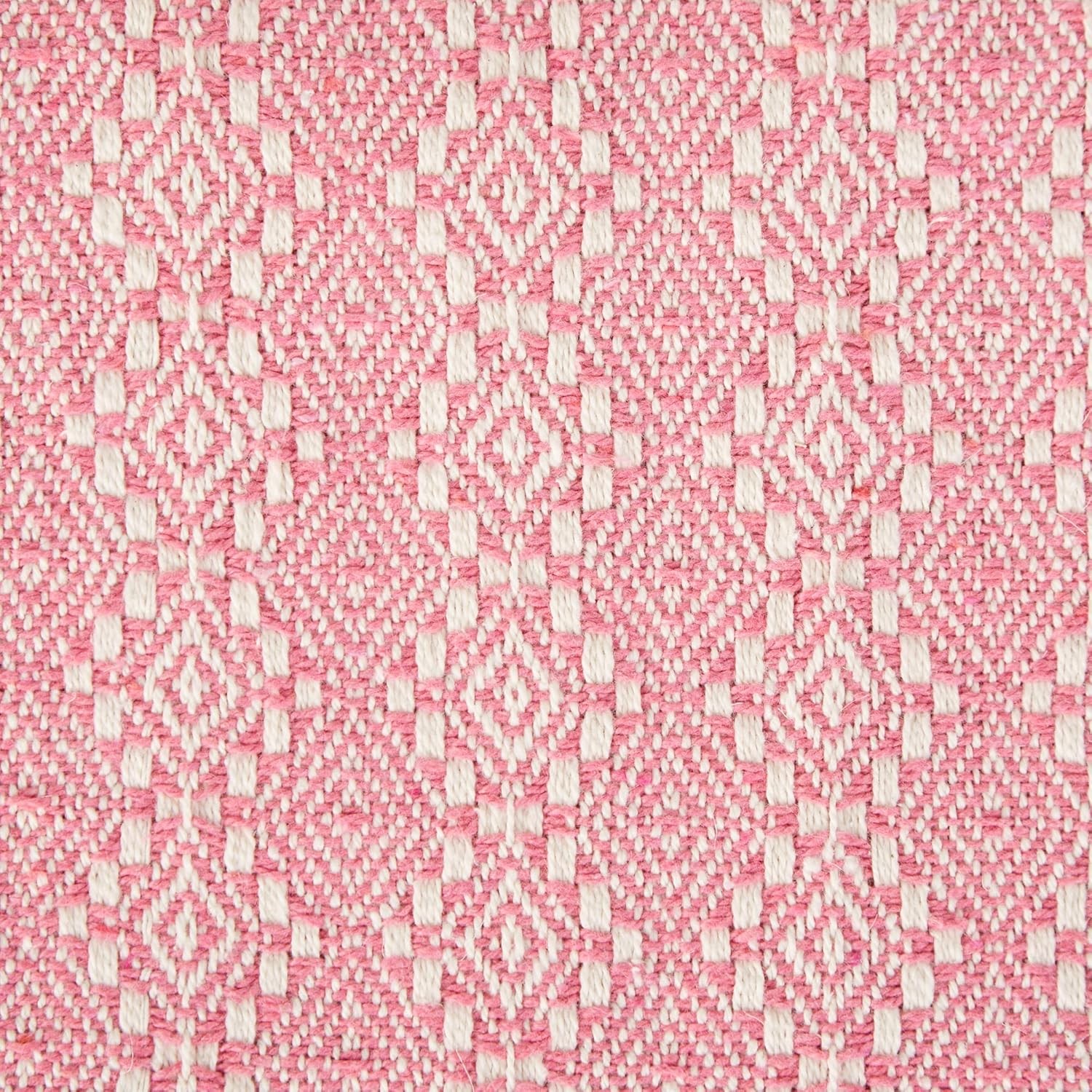 100% Cotton Diamond Stitch Woven Throw Organic Modern 50 X 60Rose Picnic Blanket