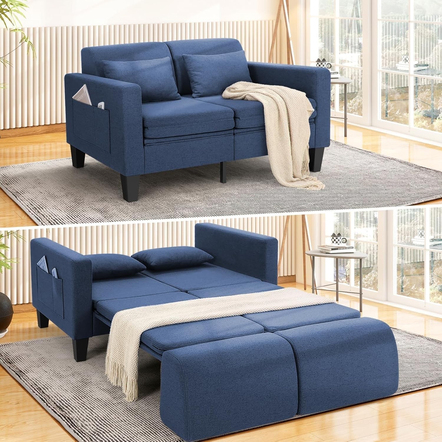 Convertible Sofa Bed 6-in-1 Loveseat Sofa Couch Suitablefor Restroom&Living Room