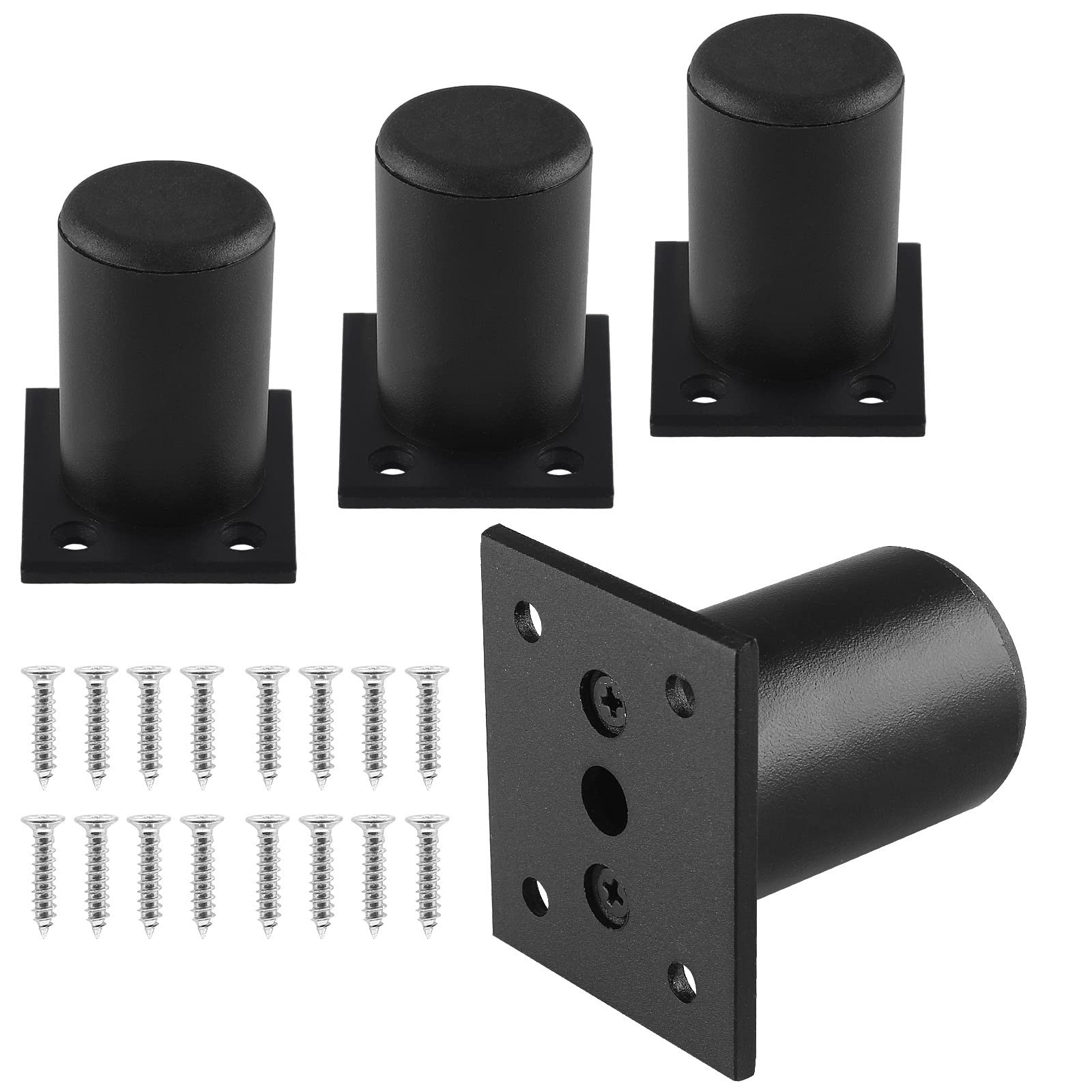 4 PCS 2.36 Inch Adjustable Aluminum Alloy Furniture Legs 1.5 Inch Dia Cabinet