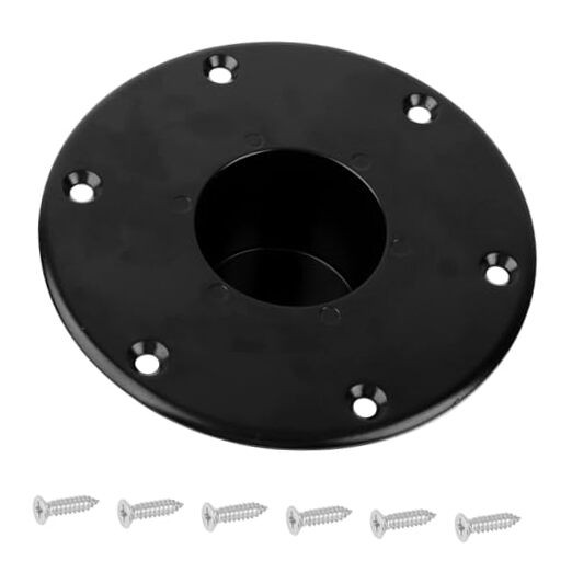 Round Flush Mount Aluminum Black RV Trailer Pedestal Base – Table Leg Base