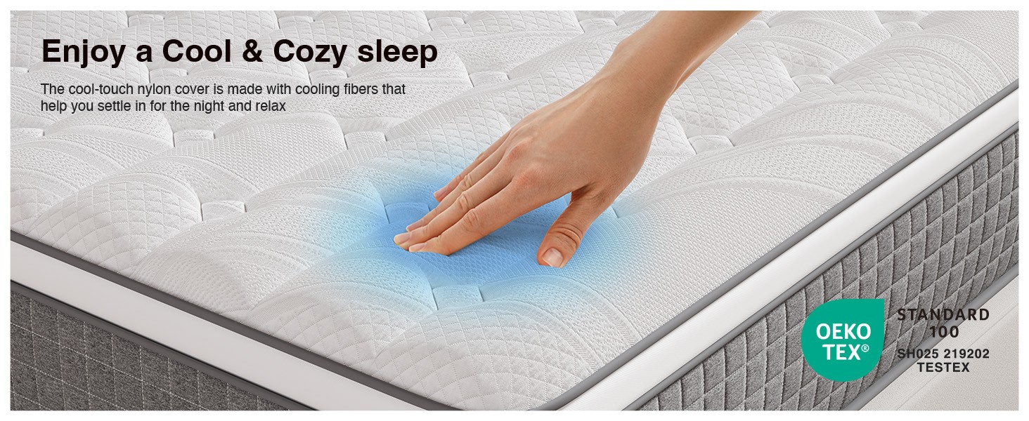 12 Inch XL Twin Mattress,Twin XL Hybrid Mattress with Gel Memory Foam,Pocketed