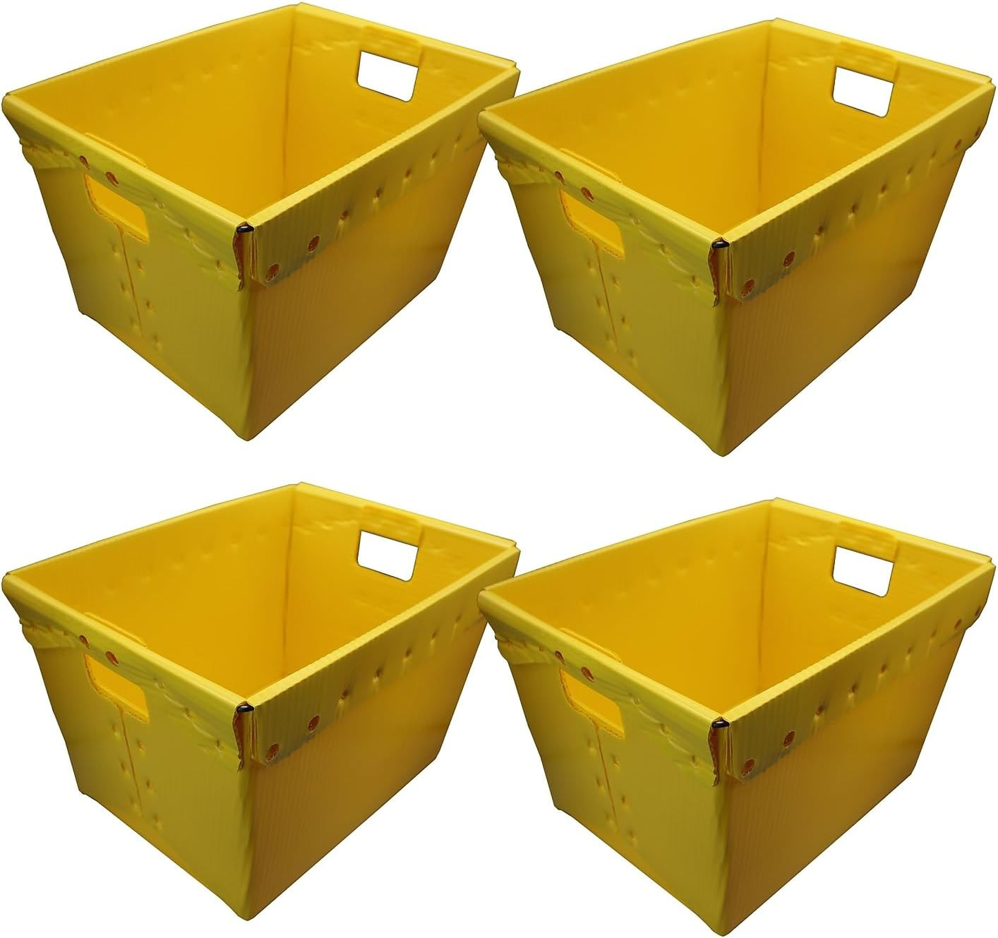 Corrugated Plastic Postal Tote 18.25×13.25×11.6 in 11 Gallon Wire Rim Natural