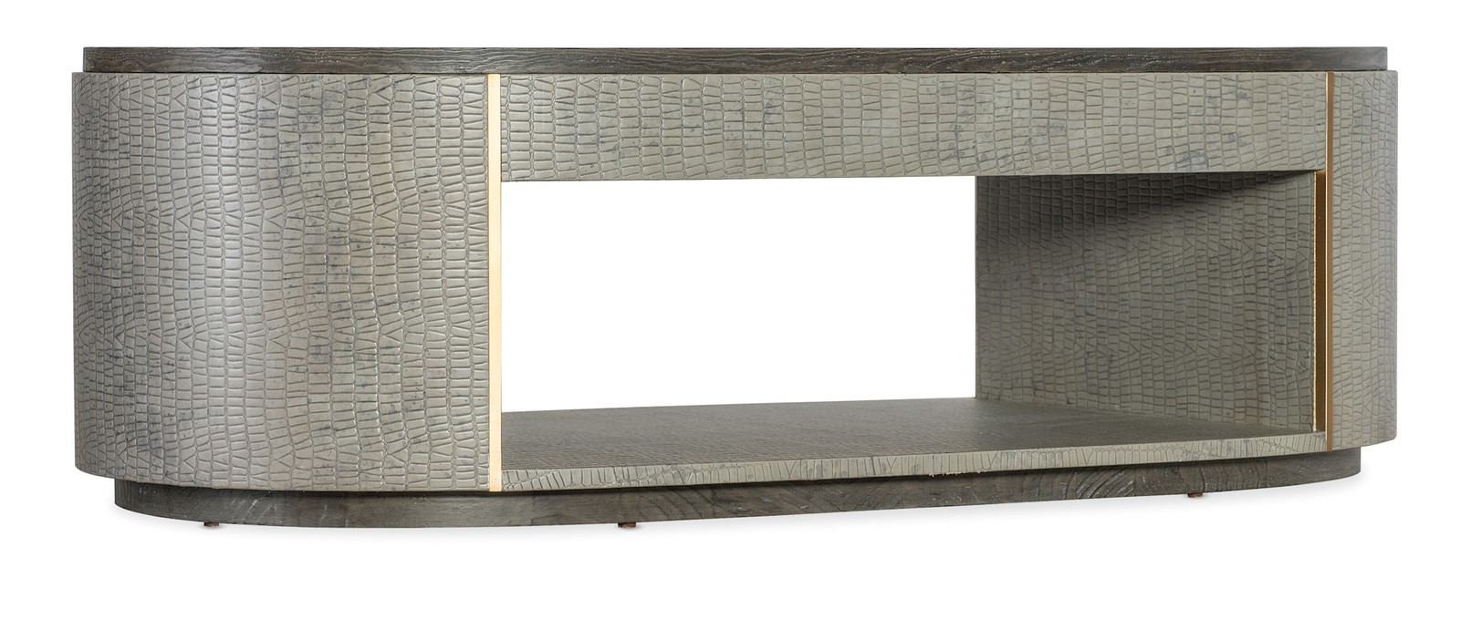 Hooker Furniture 628-80533 Melange 58″W Leather and Pine Table – Gray Crocodile