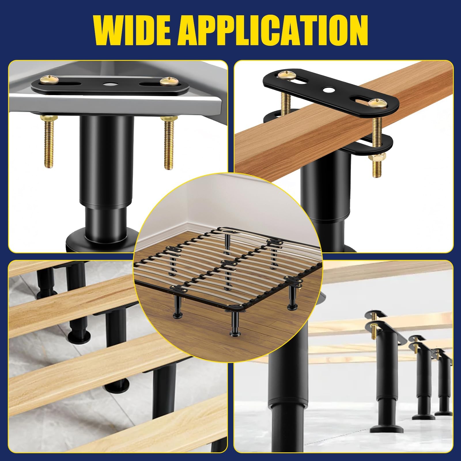 Adjustable Height Bed Support Legs 7.08-12.2 Inch 1000 LB Load – Set of 4
