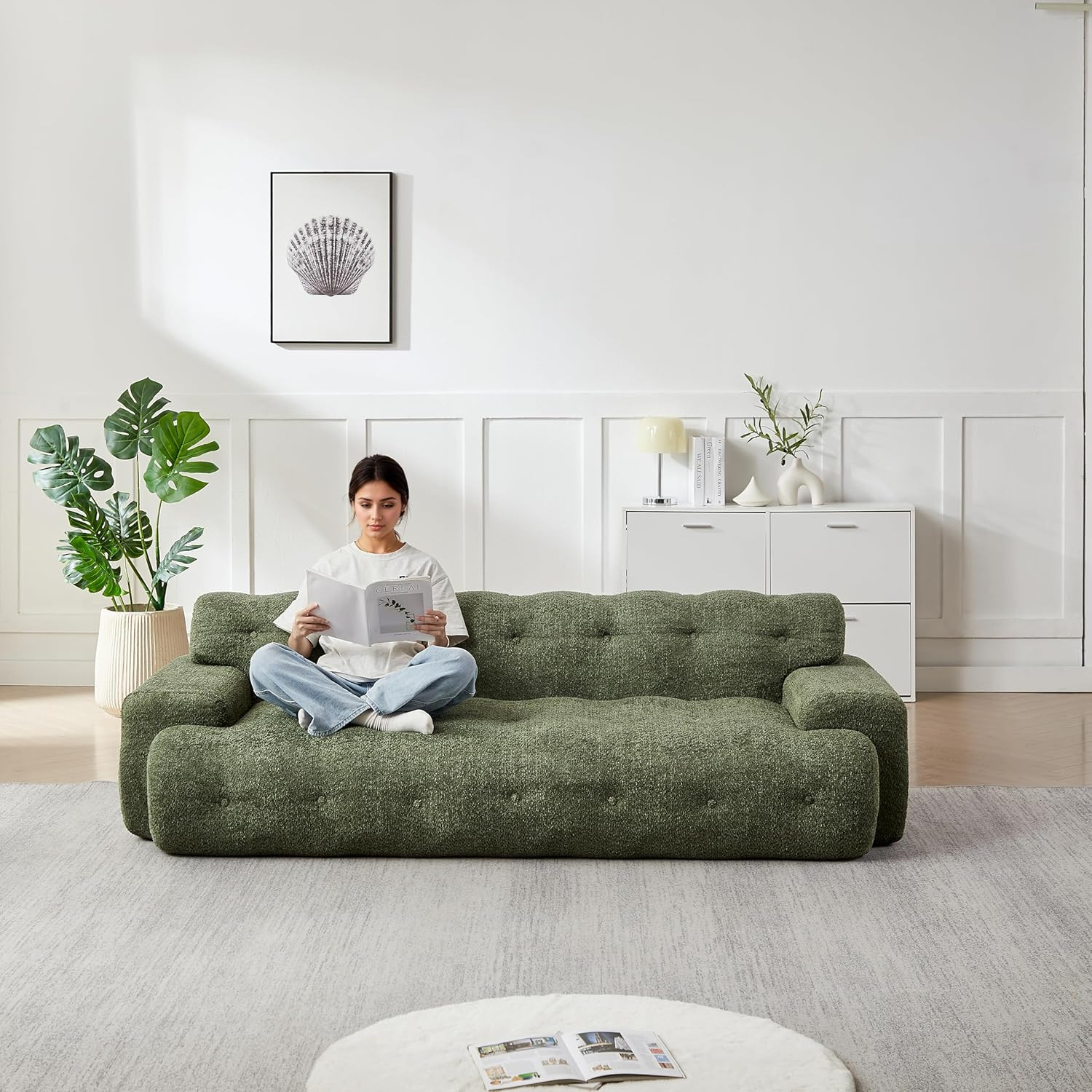 87.4″ Fabric Chenille Sofa 3 Seater Comfy Cloud Sofa Couch No Assembly Required
