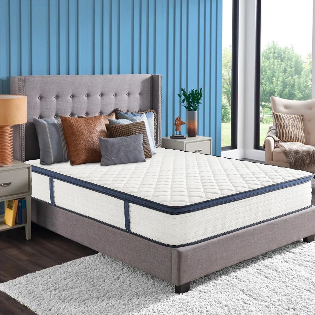 14″ Gel Memory Foam Spring Hybrid Mattress Queen Size In A Box – NEW