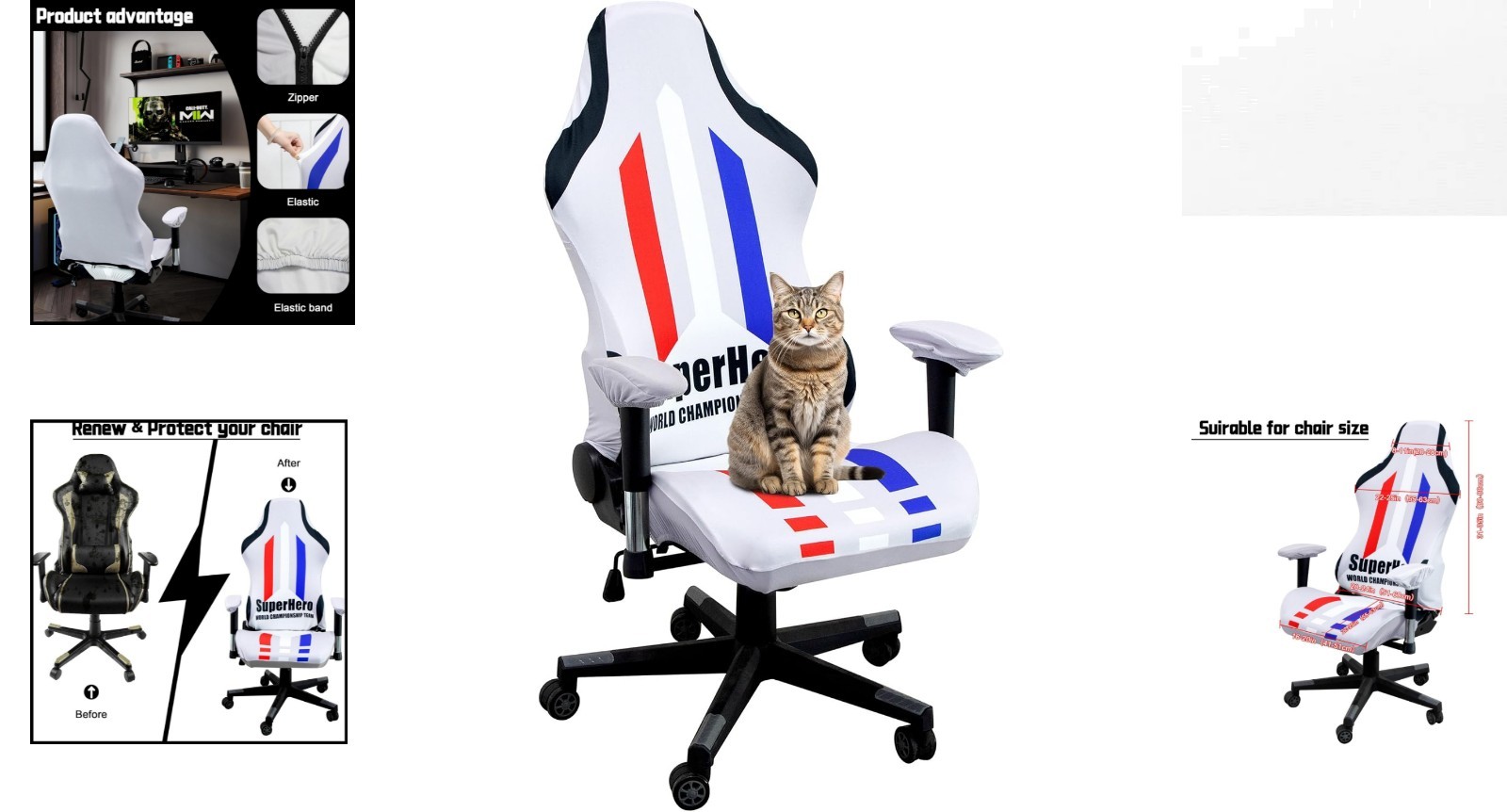 Microfiber Office Chair Cover – Stylish Protection Against Cat Scratches