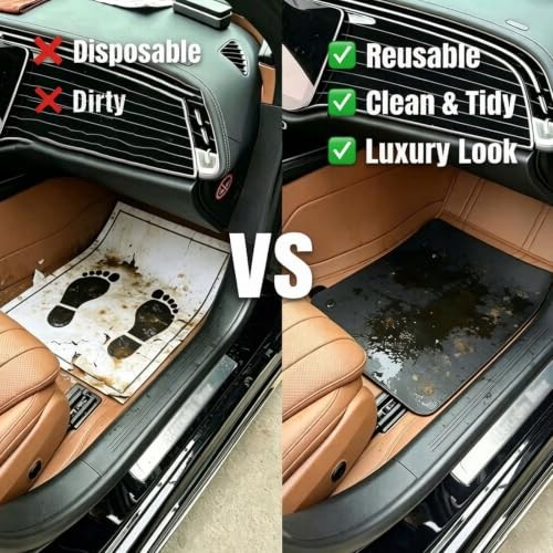 PCS Faux Leather Floor Mats for Cars, 17*21 inch Waterproof All Weather Car 4