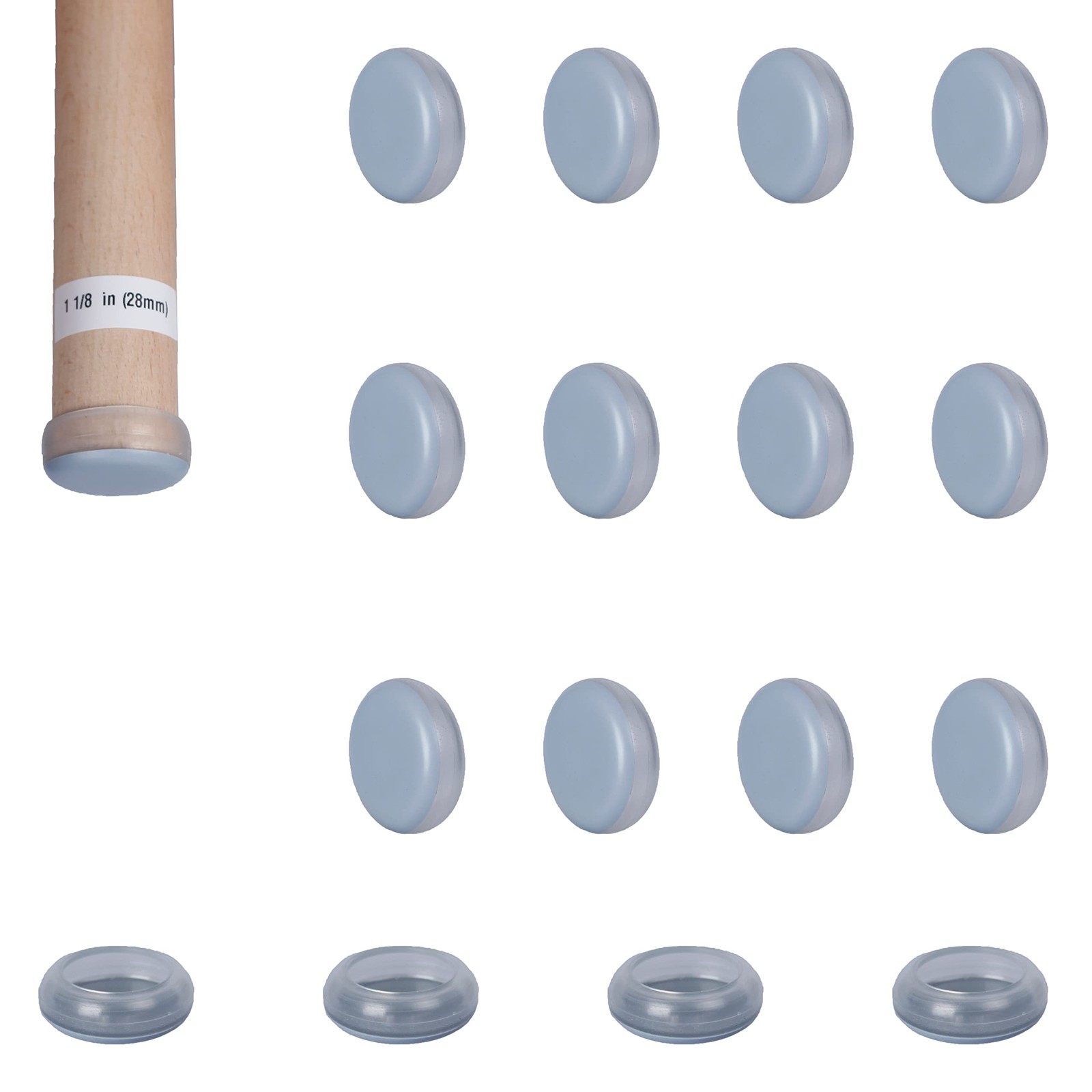 Sliders Pads for Round Furniture Legs(1 1/8 inches(28mm),16 Pack),Table/Chair…