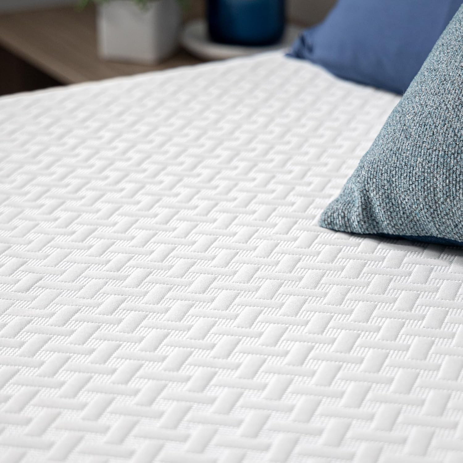 8-Inch Twin Cooling Essential Memory Foam Mattress, White, Medium Feel, Fibergla