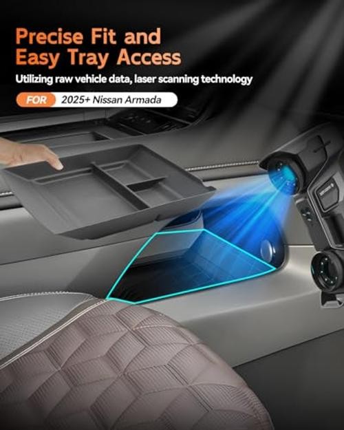 for 2025 2026 Nissan Armada Accessories Center Console Organizer Tray Armada