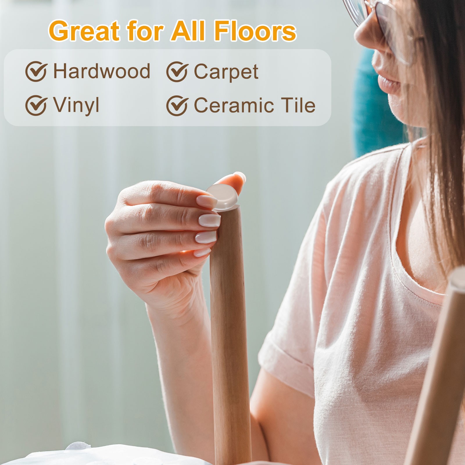 24Pcs Furniture Sliders 1-1/6″ Plastic Self-adhesive Square Sliding Pads Gray