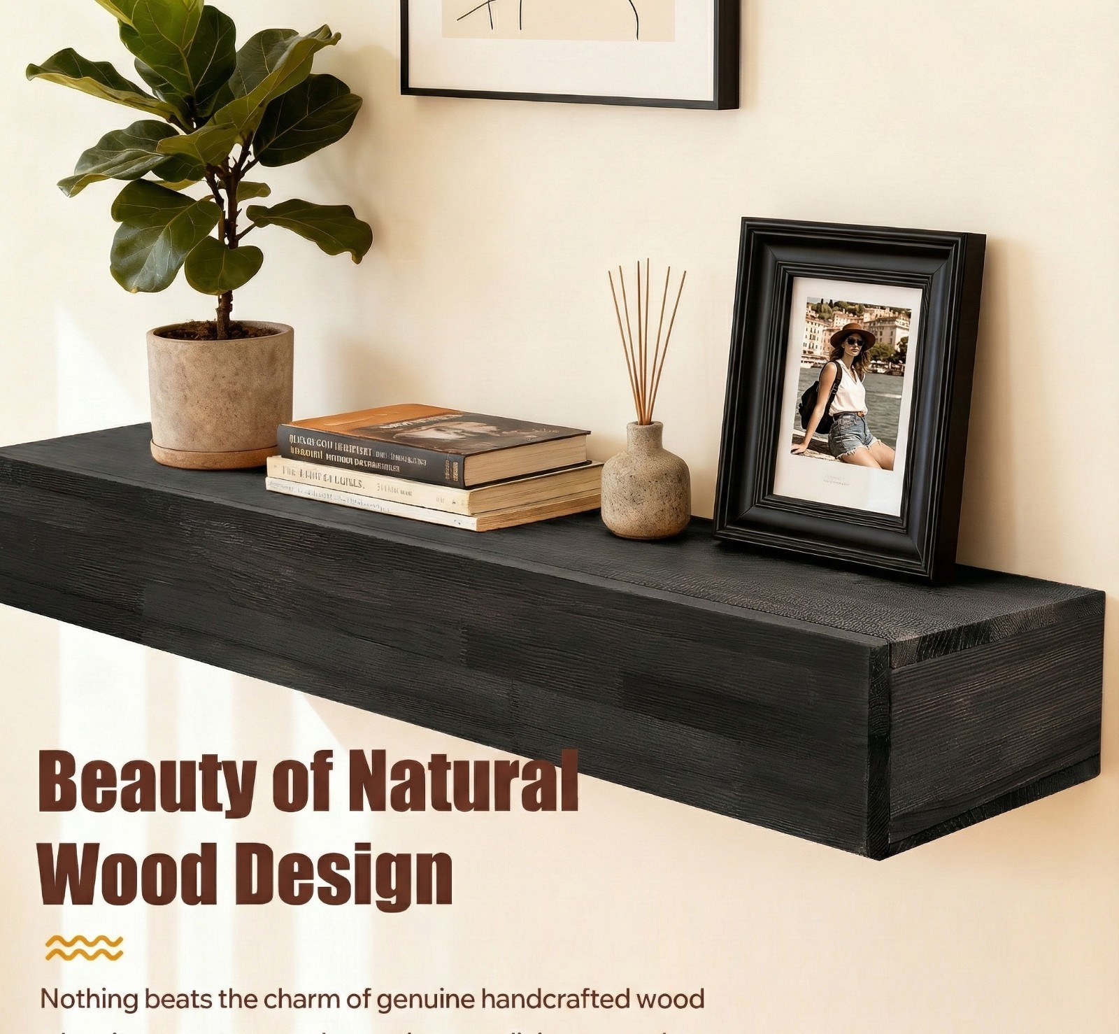 ❄️FREE SHIPPING!❄️6 ft Wooden (Cedar) Floating Shelf Wall Mounted 50 lb limit