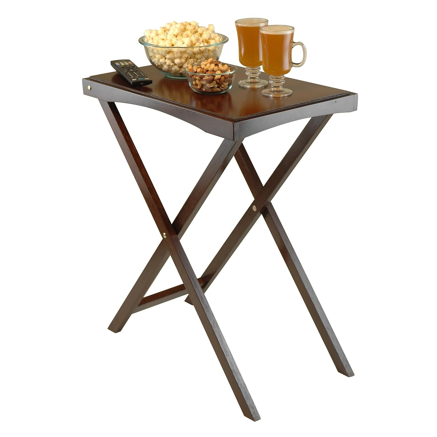 Wood Devon Butler TV Table with Serving Tray