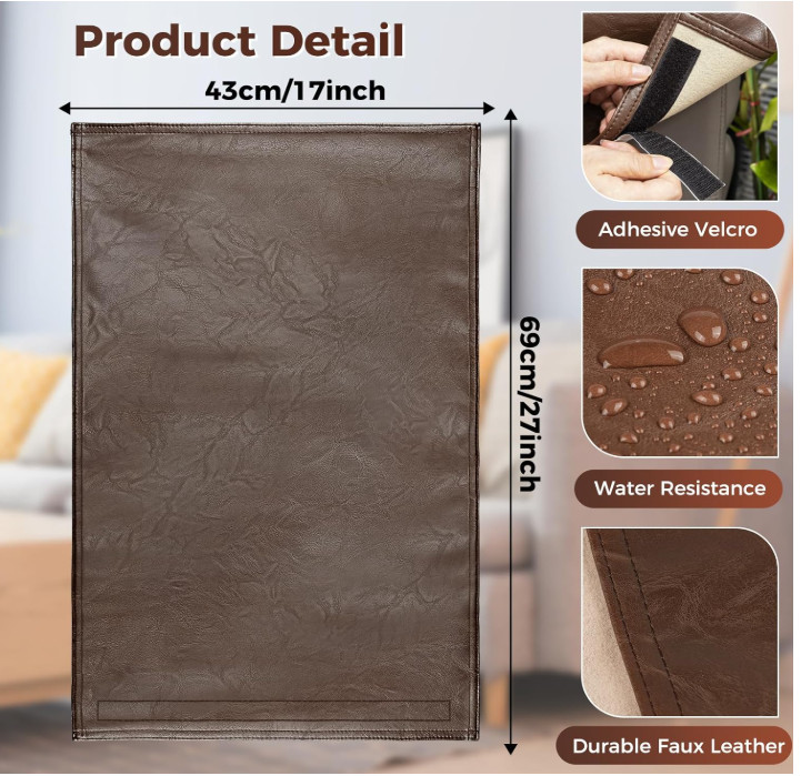 PU Leather Recliner Headrest Cover 17×27 in, Furniture Protector Slipcover Sofa